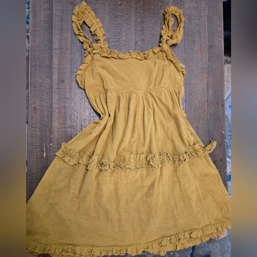 Size 4 Urban Outfitters Ruffle Dress Boho Flowy Fall Tent Cottagecore Tiered - Picture 3 of 5